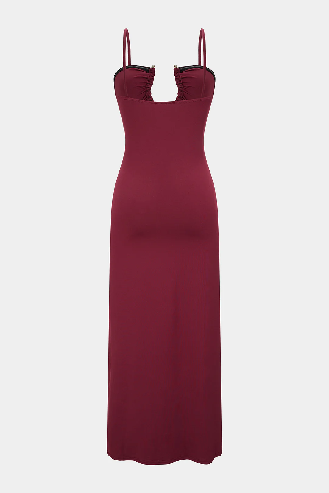 Cut Out Ruched Sleeveless Backless Slip Maxi Dress - Flockneti