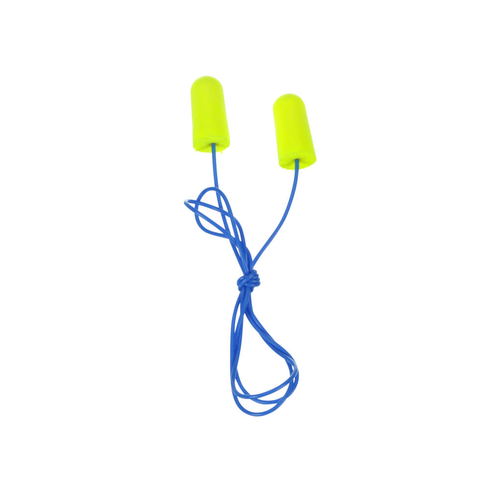 3M E-A-Rsoft Yellow Neons Earplugs 311-1250 Corded Poly Bag Regular Size 200pk - Flockneti