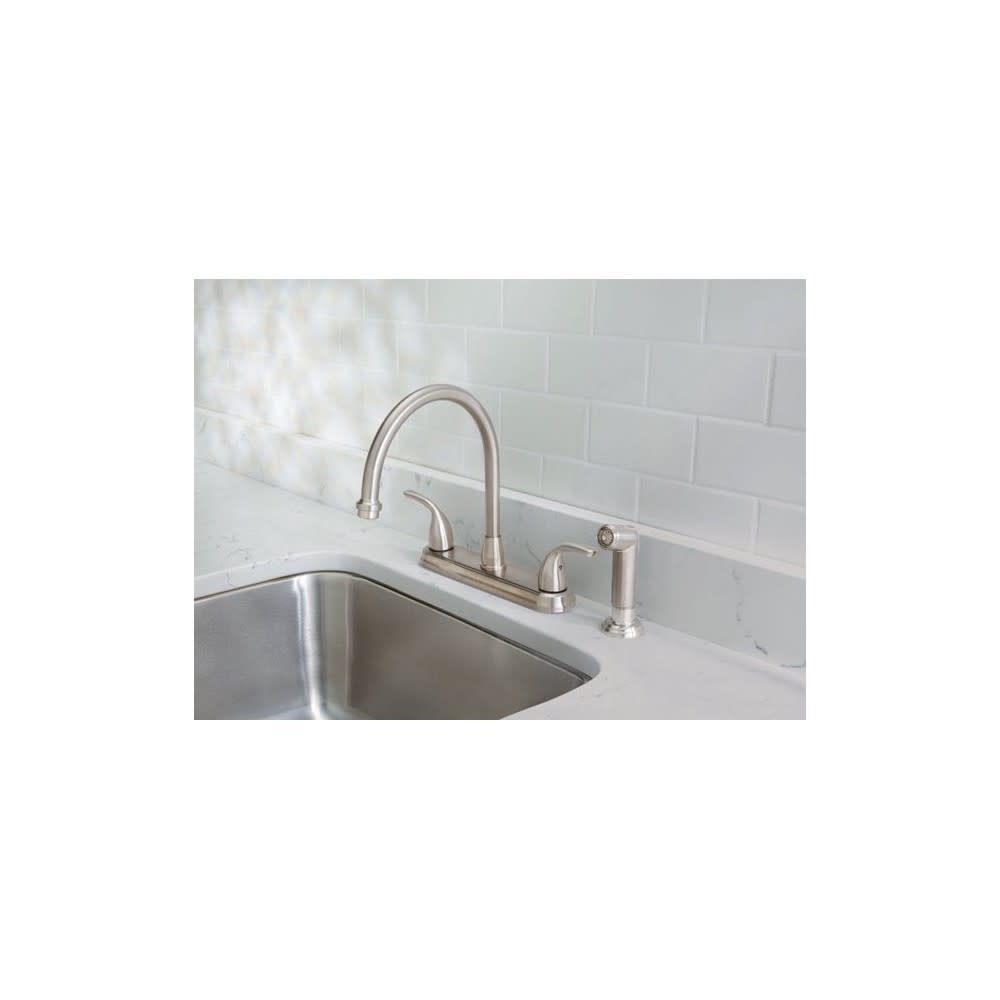 Oakbrook Pacifica Kitchen Faucet Two Handle Brushed Nickel - Flockneti