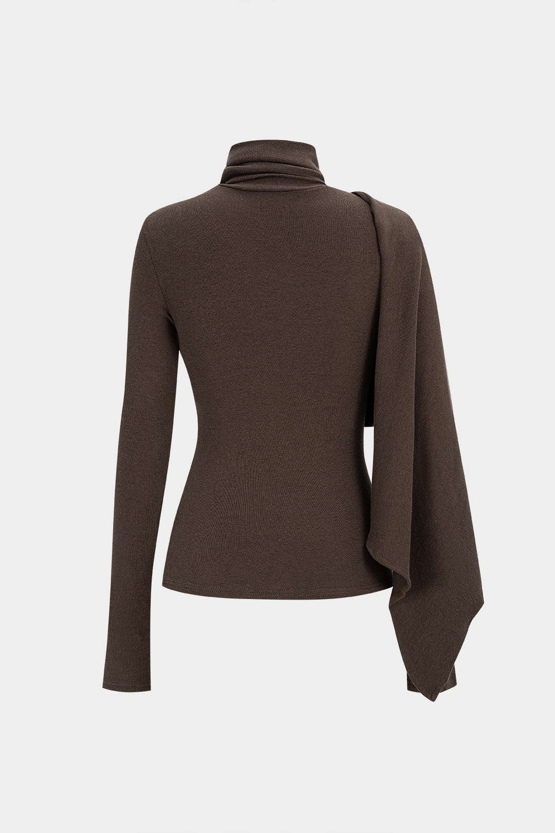 Solid High Callor Ruched Long-Sleeve Top - Flockneti