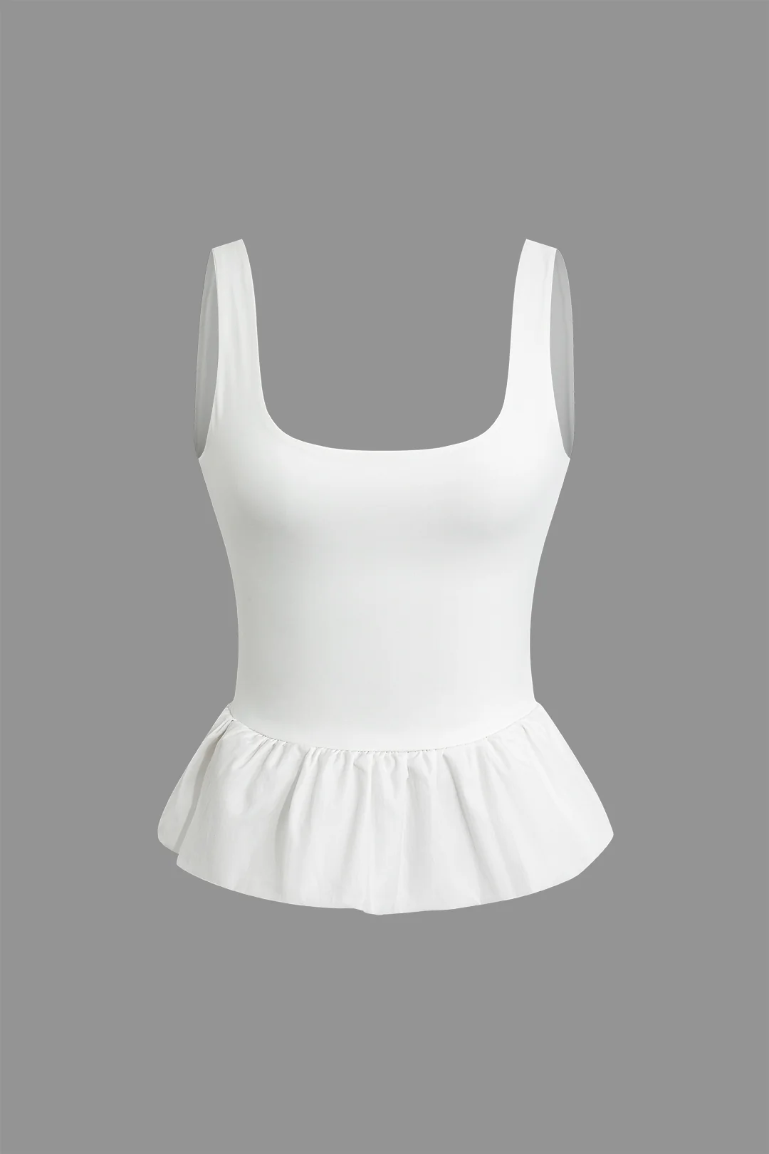 Solid Ruffle Hem Cami Top - Flockneti