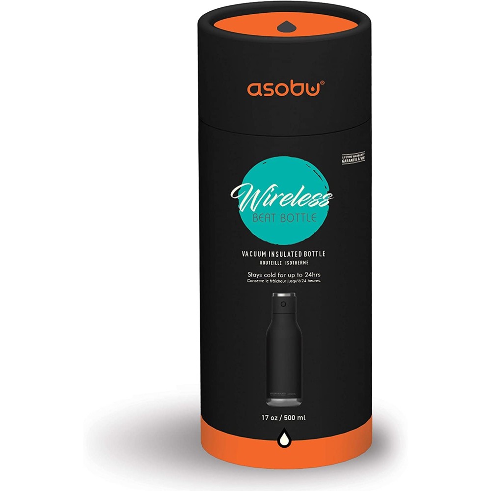 Asobu Bottle 17oz Insulated Bluetooth Black - Flockneti