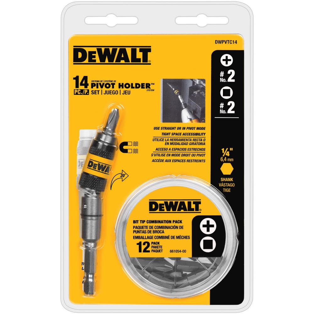 DEWALT 14-Piece Pivot Holder Screw Driving Set - Flockneti