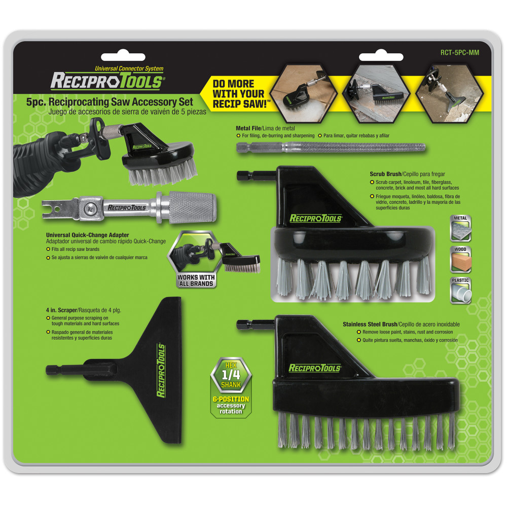 Reciprotools Attachment Set 5pc for Recipro Adapter - Flockneti