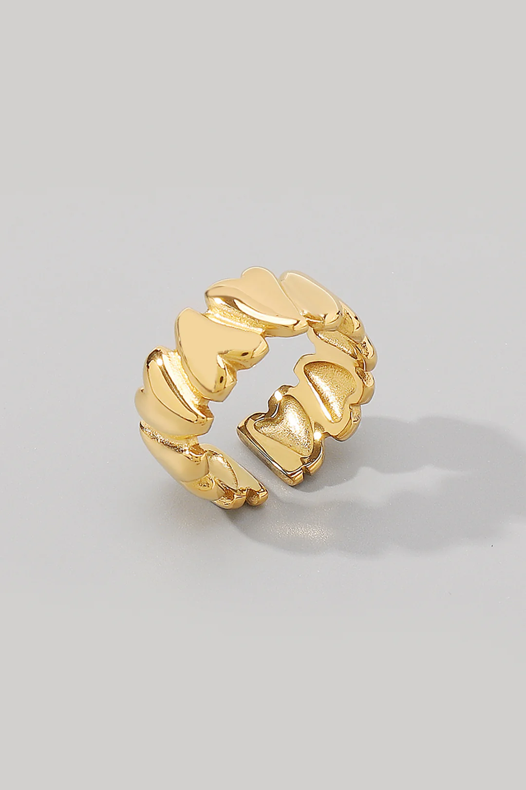 Alloy Irregular Heart Open Ring - Flockneti