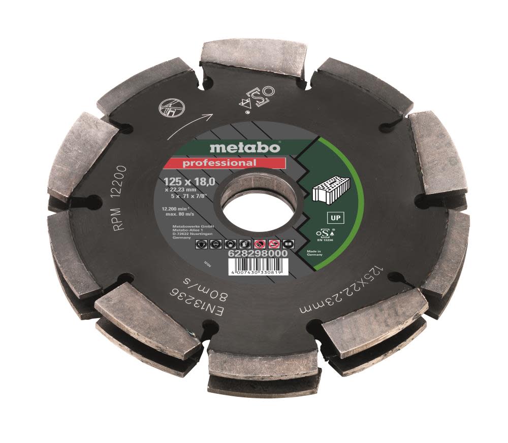 Metabo Diamond Cutting Disc 2 Row 5″ x 7/8″ Universal 20 Segments - Flockneti