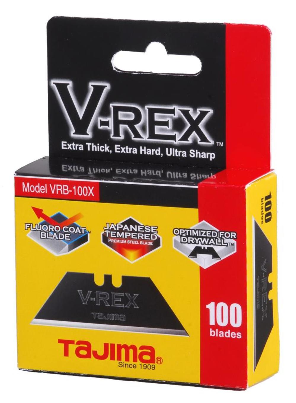 Tajima V-REX II Premium Tempered Steel Utility Knife Blades 100-Pack - Flockneti