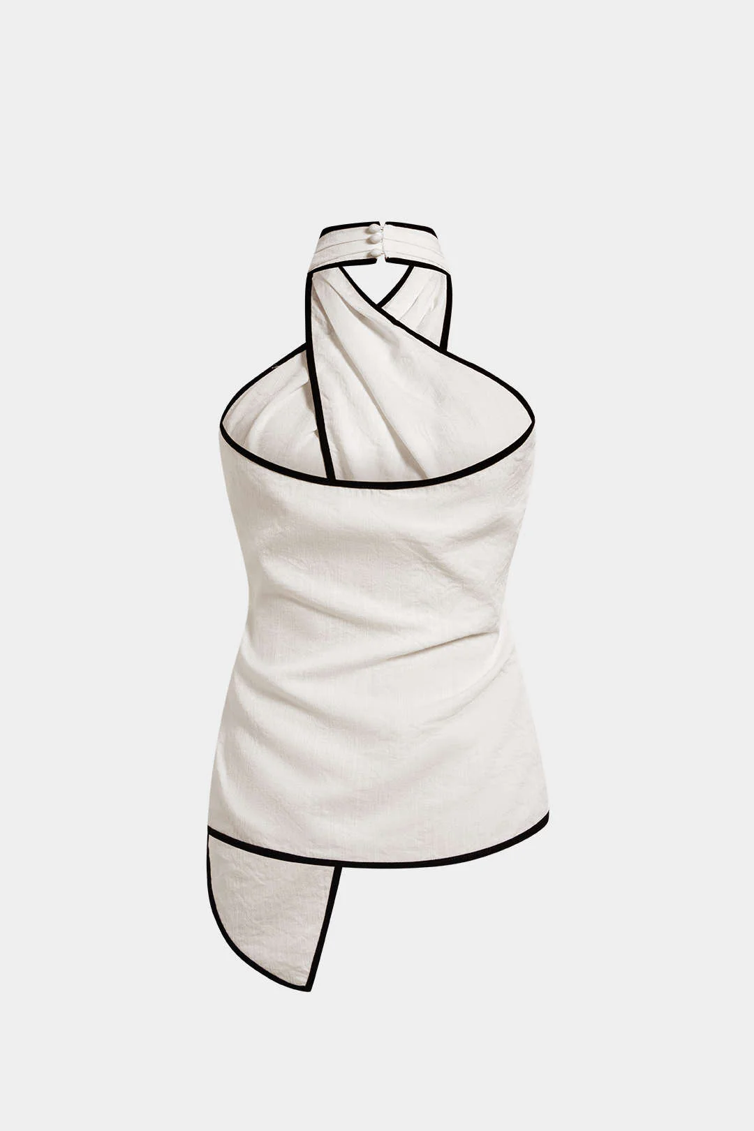 Contrast Binding Halter Asymmetrical Cami Top - Flockneti
