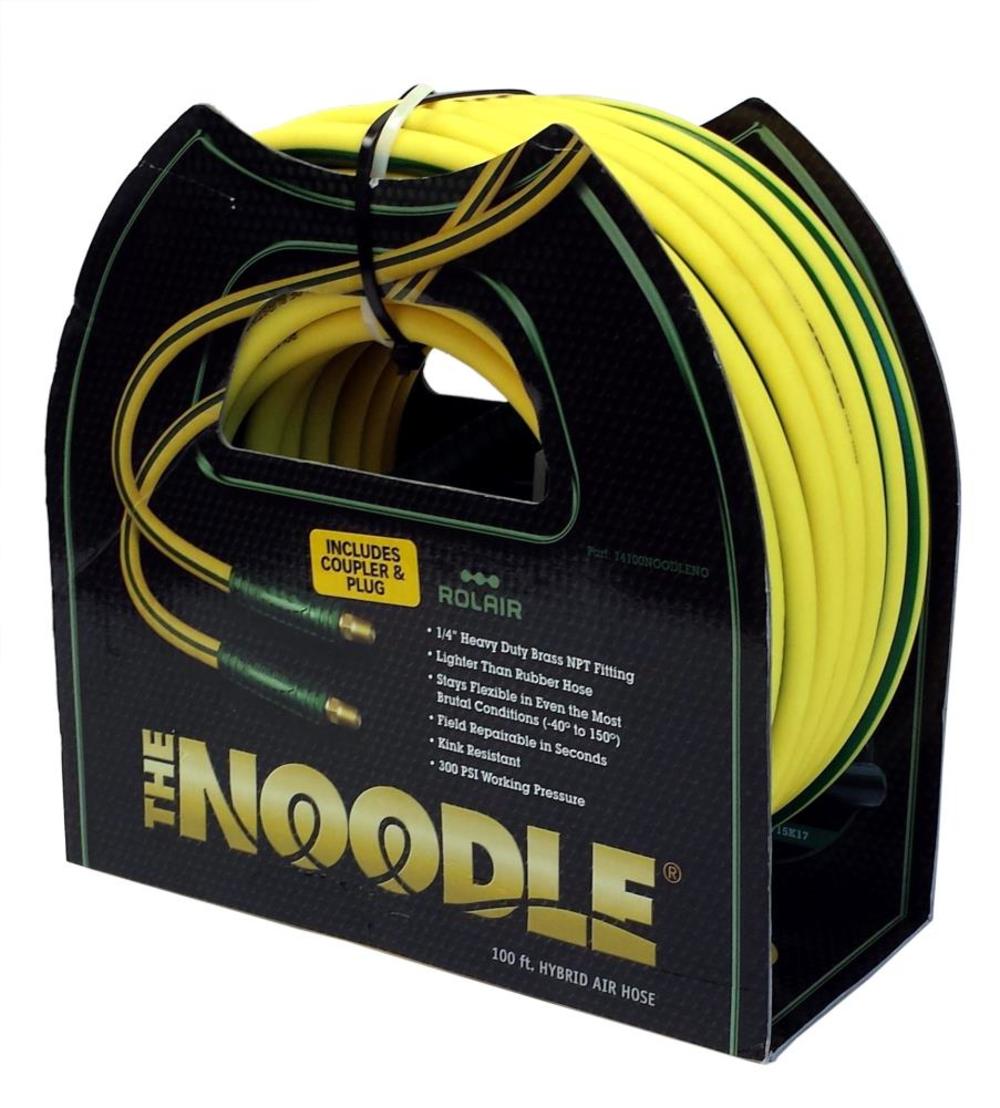 Rolair 1/4 In. x 100 Ft. Noodle Air Compressor Hose (incl. 1/4″ coupler/plug) - Flockneti