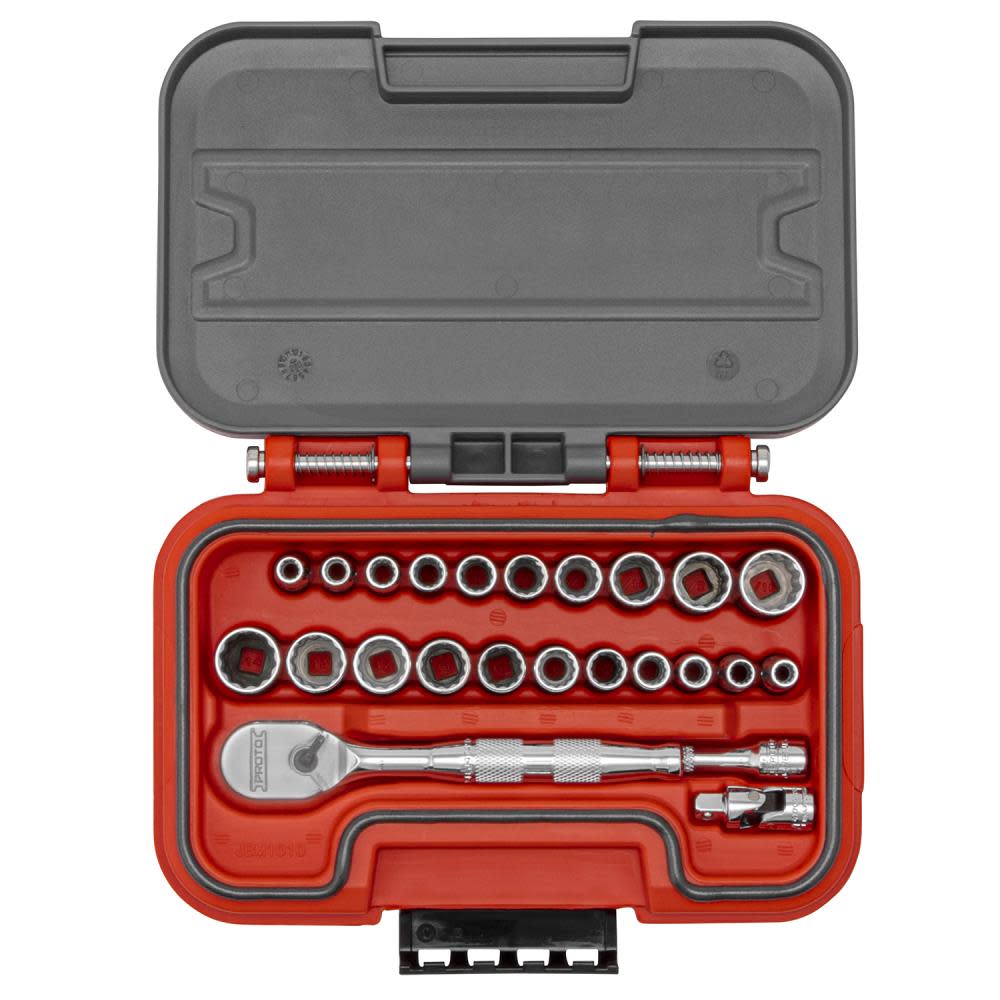 Proto Socket Set 1/4 DR 24pc SAE & MM 12pt AERO - Flockneti