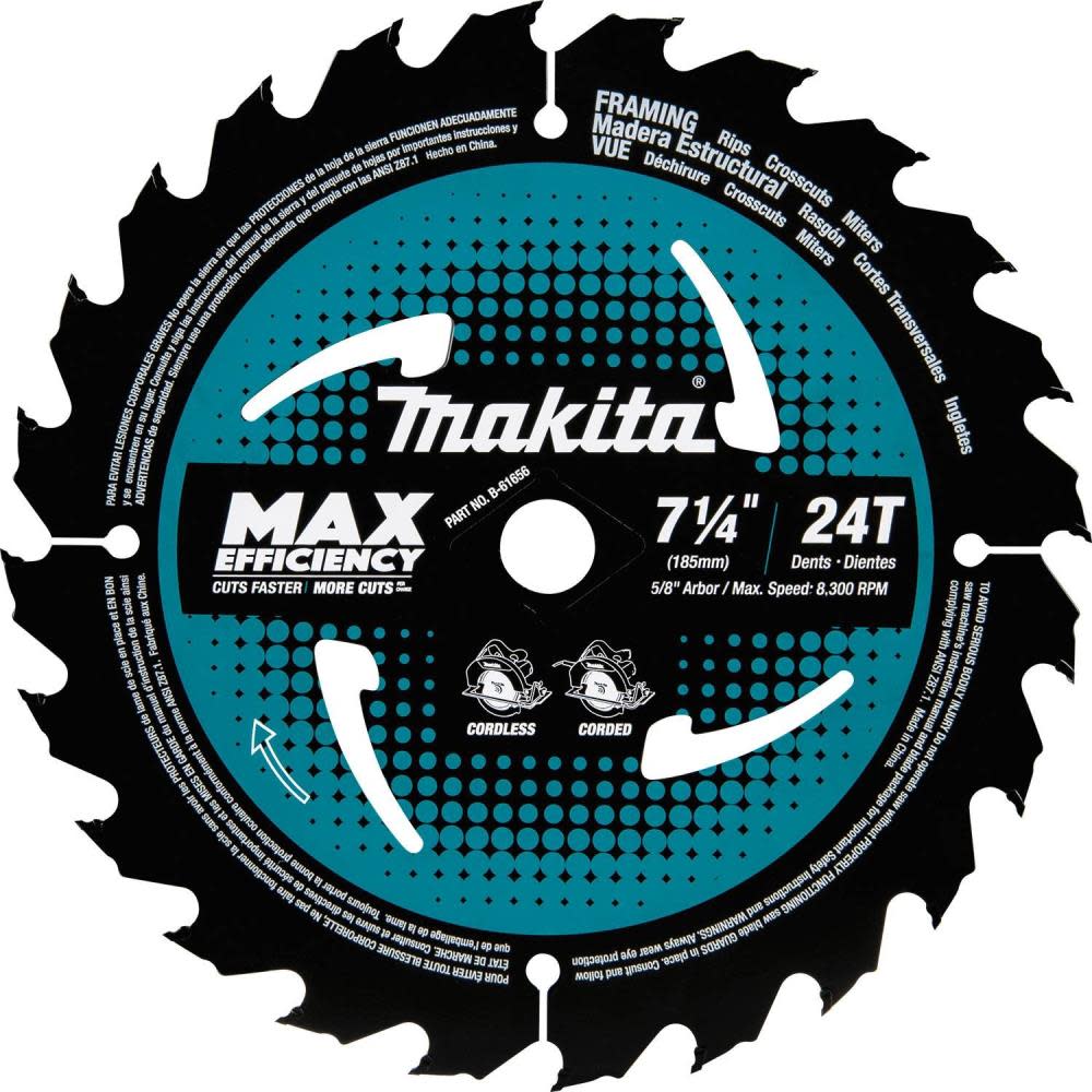 Makita 7-1/4″ 24T CT Max Efficiency Ultra-Thin Kerf Framing Saw Blade - Flockneti