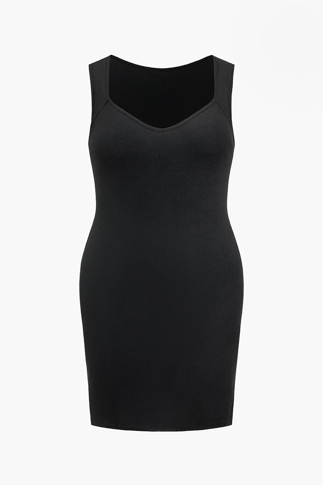 Plus Size Ribbed Sleeveless Mini Dress - Flockneti