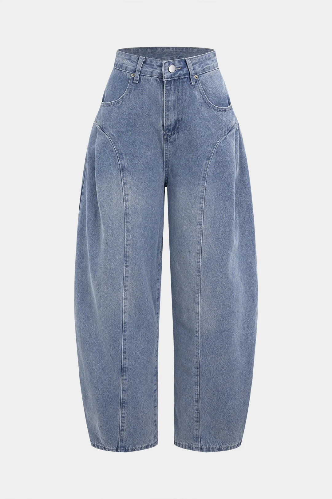 Denim Pocket Ruched High Waist Jeans - Flockneti