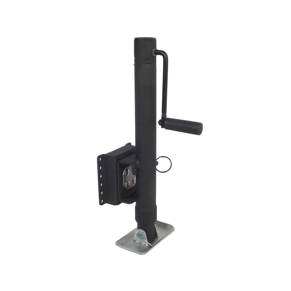 Trailer Valet Blackout 2000 lbs Side Wind Swivel Mount Jack – 15 inch Travel - Flockneti