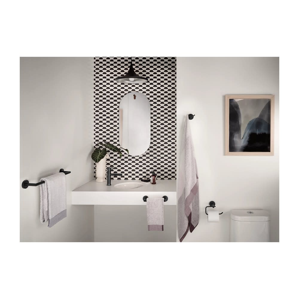 Moen Arlys Towel Bar Matte Black Stainless Steel 18″ - Flockneti