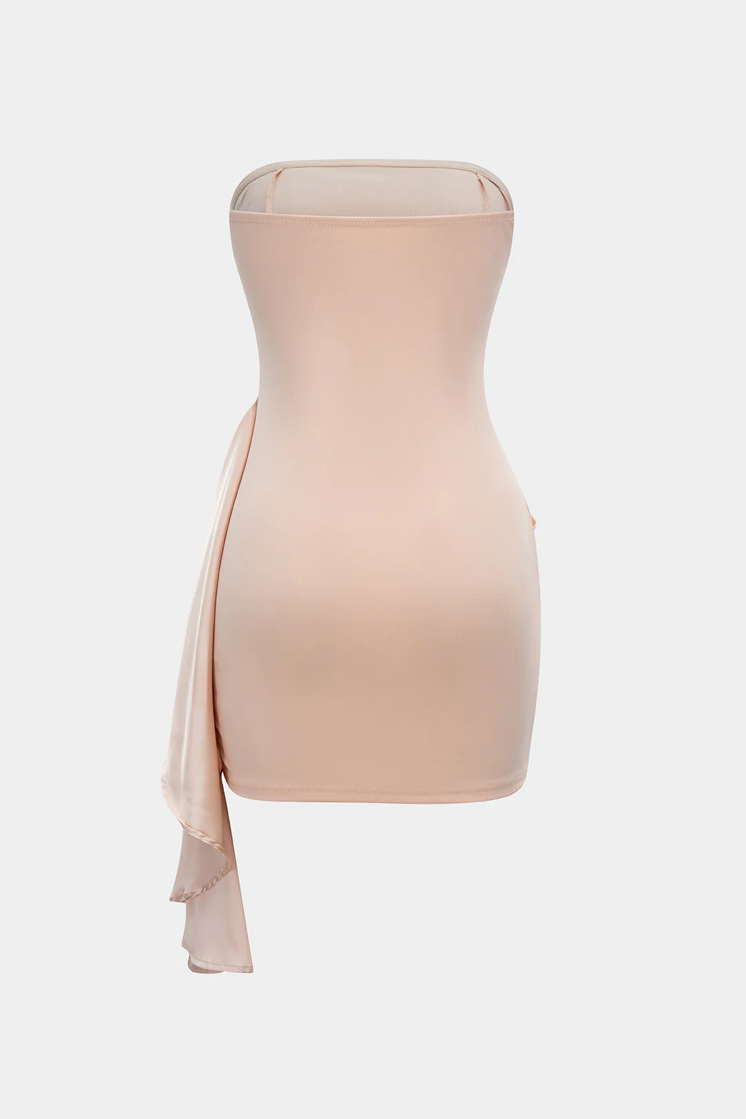 Satin Patchwork Pleated Strapless Mini Dress - Flockneti