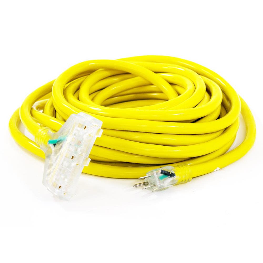 Duromax SJTW Lit Extension Power Cord 25′ 10ga Triple Tap 100% Copper - Flockneti