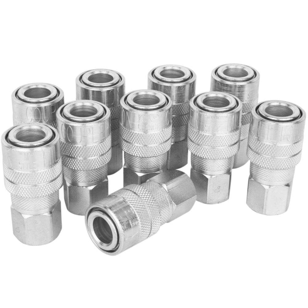 Milton Quick-Connect Steel Coupler 1/4″ FNPT Industrial Interchange (M-Style) - Flockneti