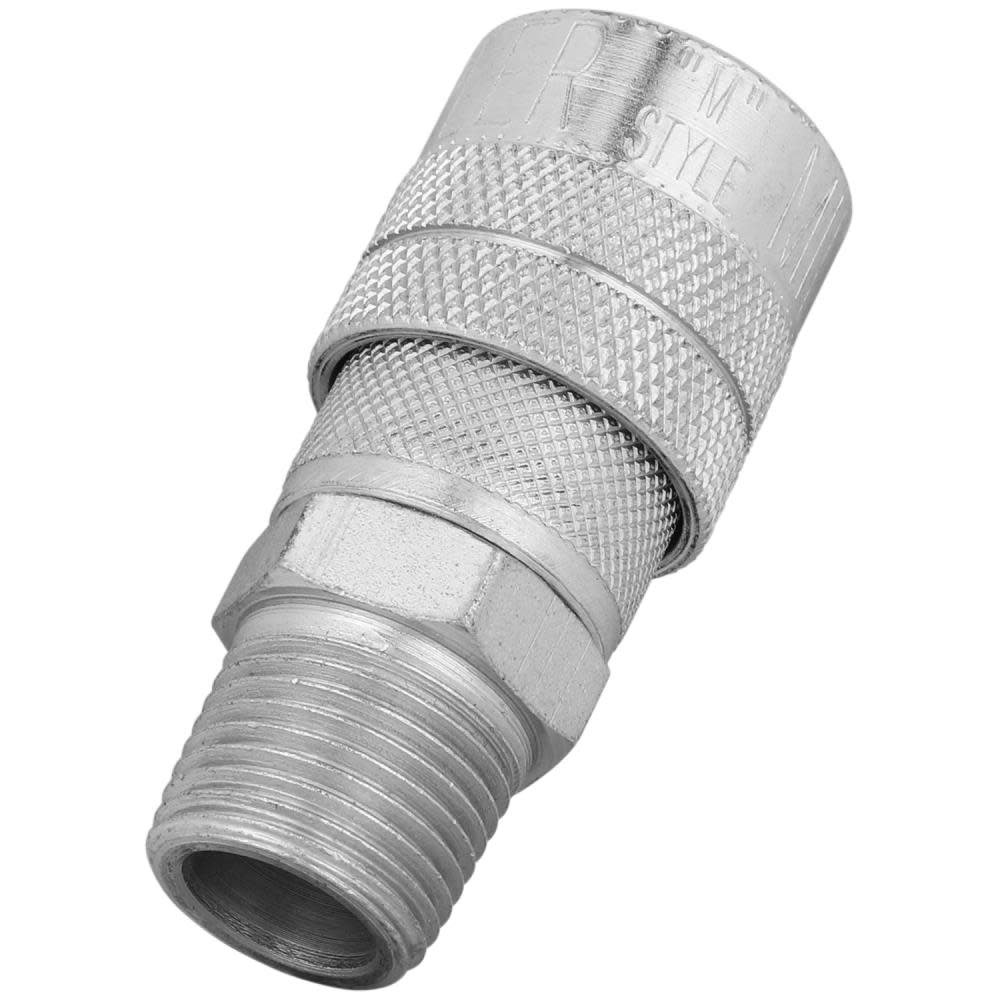 Milton 3/8″ MNPT Industrial Interchange M Style Quick Connect Steel Coupler - Flockneti
