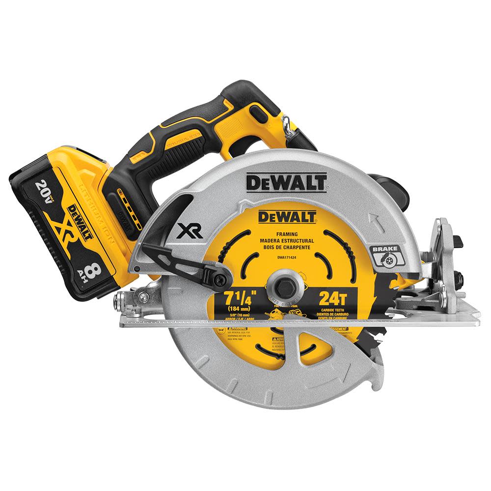 DEWALT 20V MAX* POWER DETECT XR Brushless 7-1/4In Circular Saw Kit - Flockneti