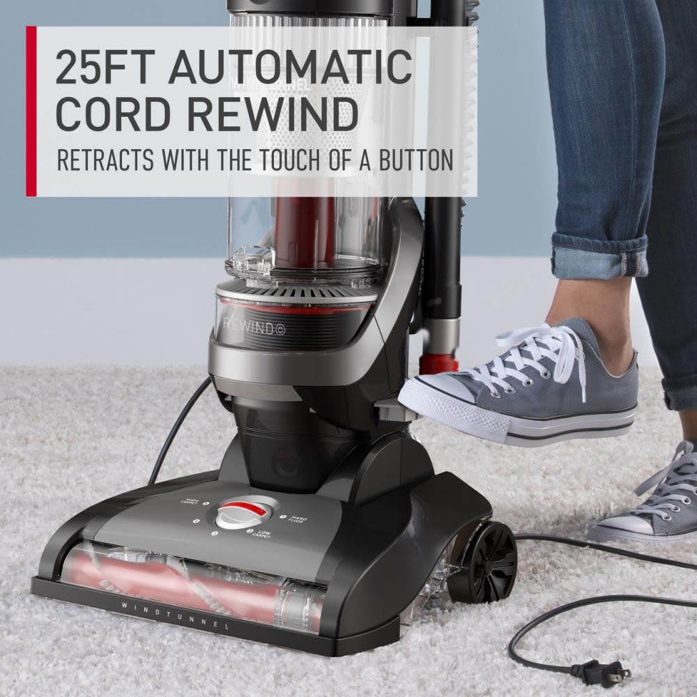 Hoover Residential Vacuum WindTunnel Cord Rewind Pro Upright Vacuum Cleaner - Flockneti