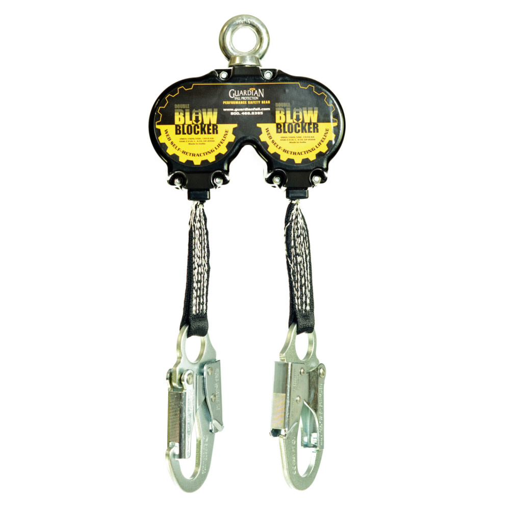 Guardian Fall Protection 6 Ft. Double Blow Blocker Retractable with High Strength Rebar Hook - Flockneti