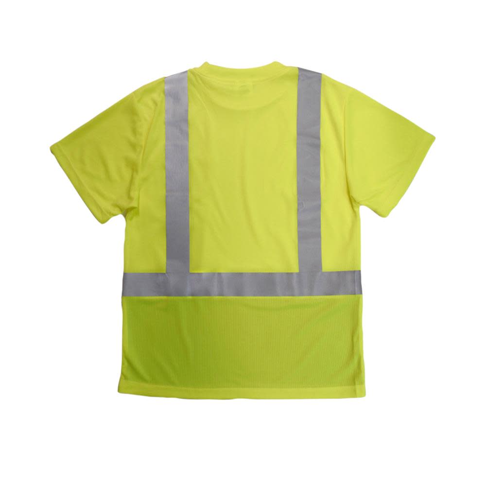 Radians ST11B Class 2 T-Shirt Short Sleeve Black Bottom Hi-Vis Green/Black L - Flockneti