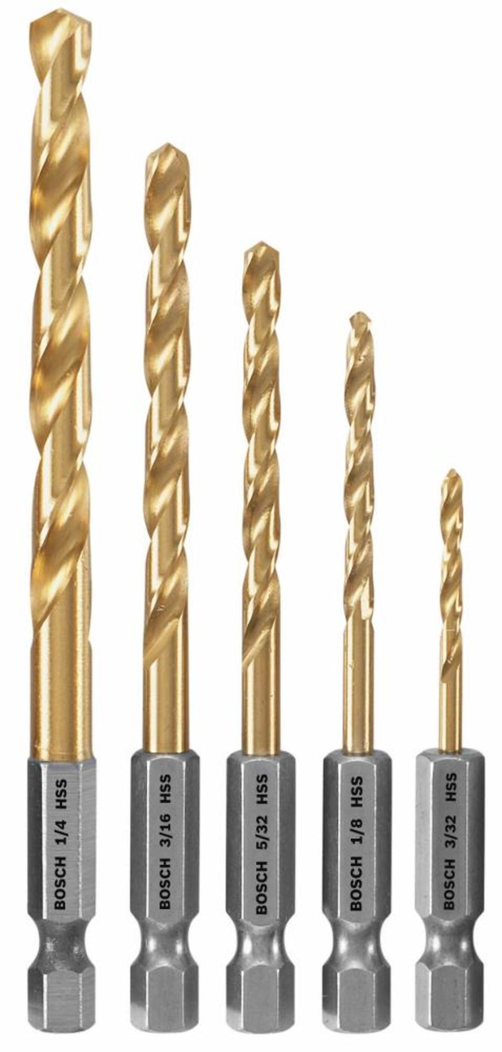 Bosch 5 Pc. Impact Tough Titanium Drill Bit Set - Flockneti