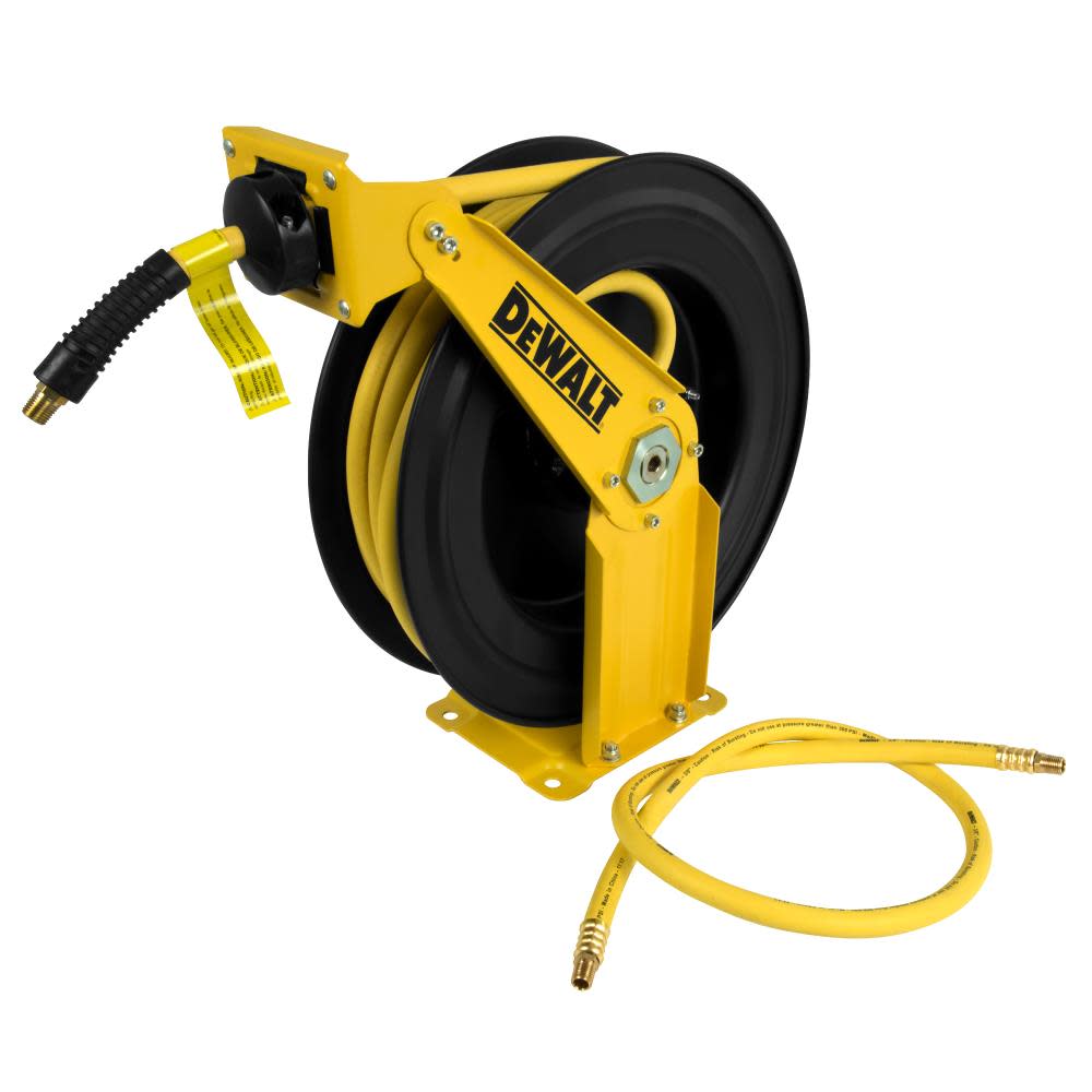 DEWALT 3/8 in. x 50 ft. Double Arm Auto Retracting Air Hose Reel - Flockneti