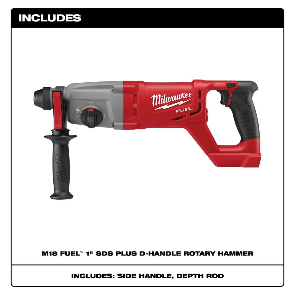 Milwaukee M18 FUEL Cordless 1 in. SDS-Plus D-handle Rotary Hammer - Flockneti