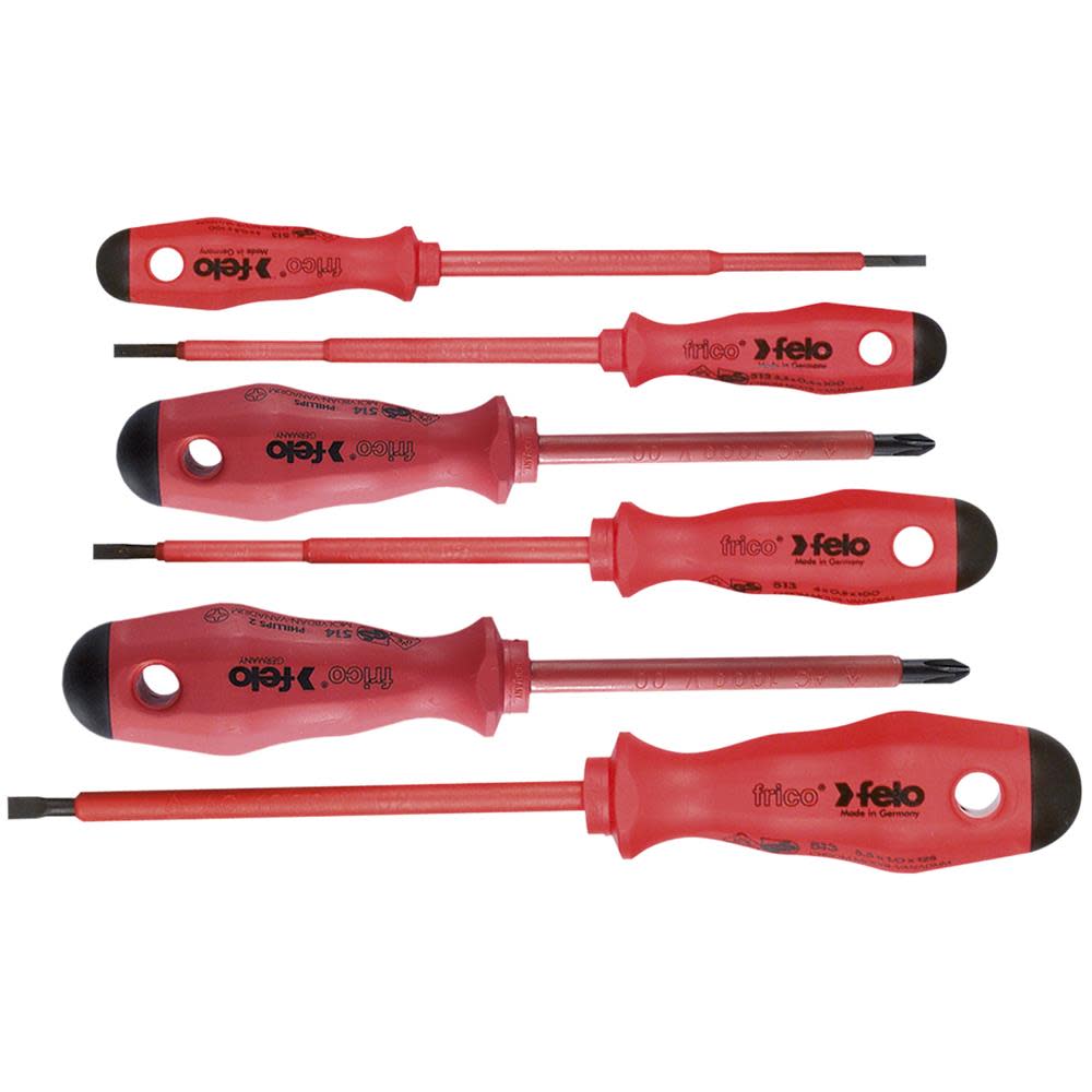 Felo 6 Piece Insulated Screwdrivers - Flockneti