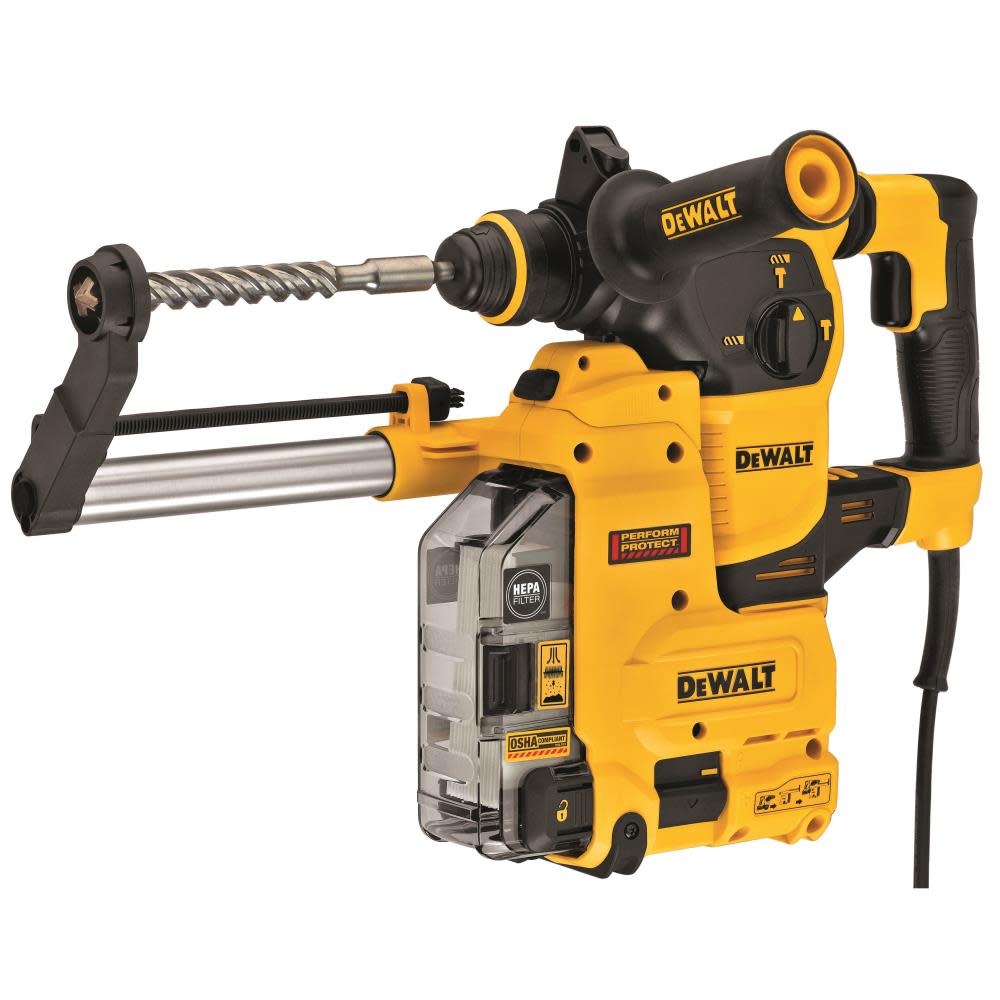 DEWALT 1-1/8-in SDS-plus Keyless Rotary Hammer with Dust Extractor - Flockneti