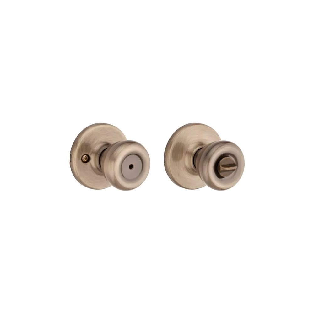 Kwikset Antique Brass Bed/Bath Tylo Privacy Door Knob Set - Flockneti