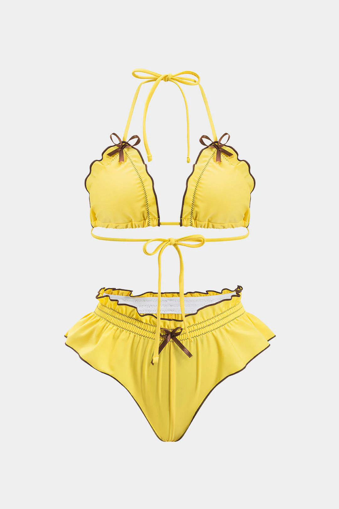 Ruffle Ruched Bikini Set - Flockneti