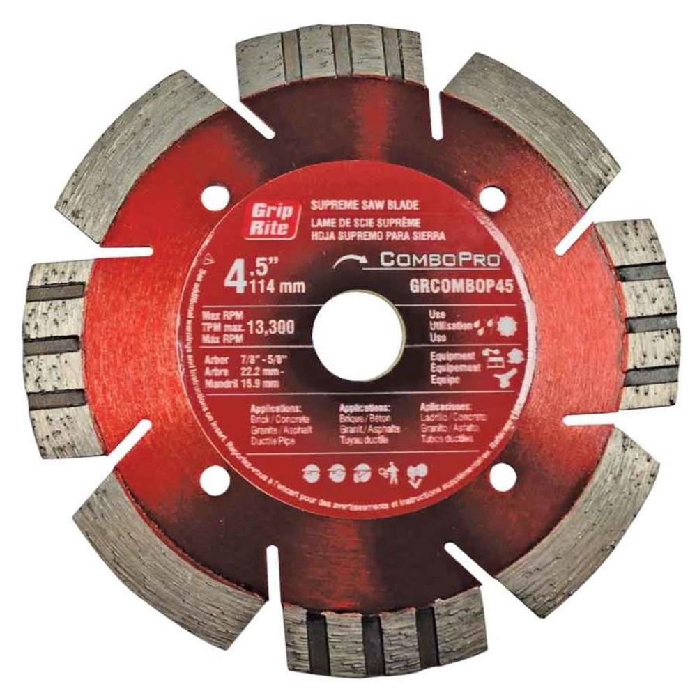 Grip Rite 4-1/2-in Wet or Dry Segmented Diamond Circular Saw Blade - Flockneti