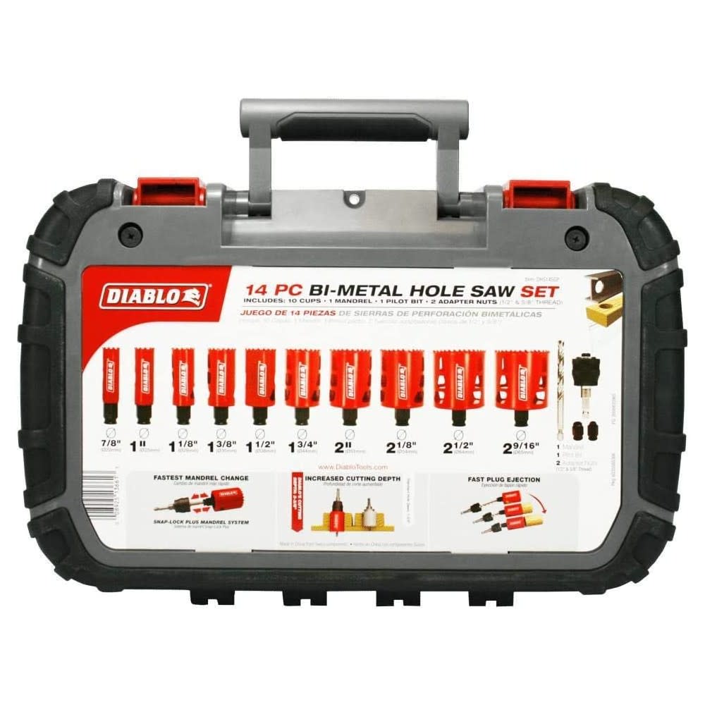 Diablo Tools General Purpose Bi-Metal Hole Saw Set 14pc - Flockneti