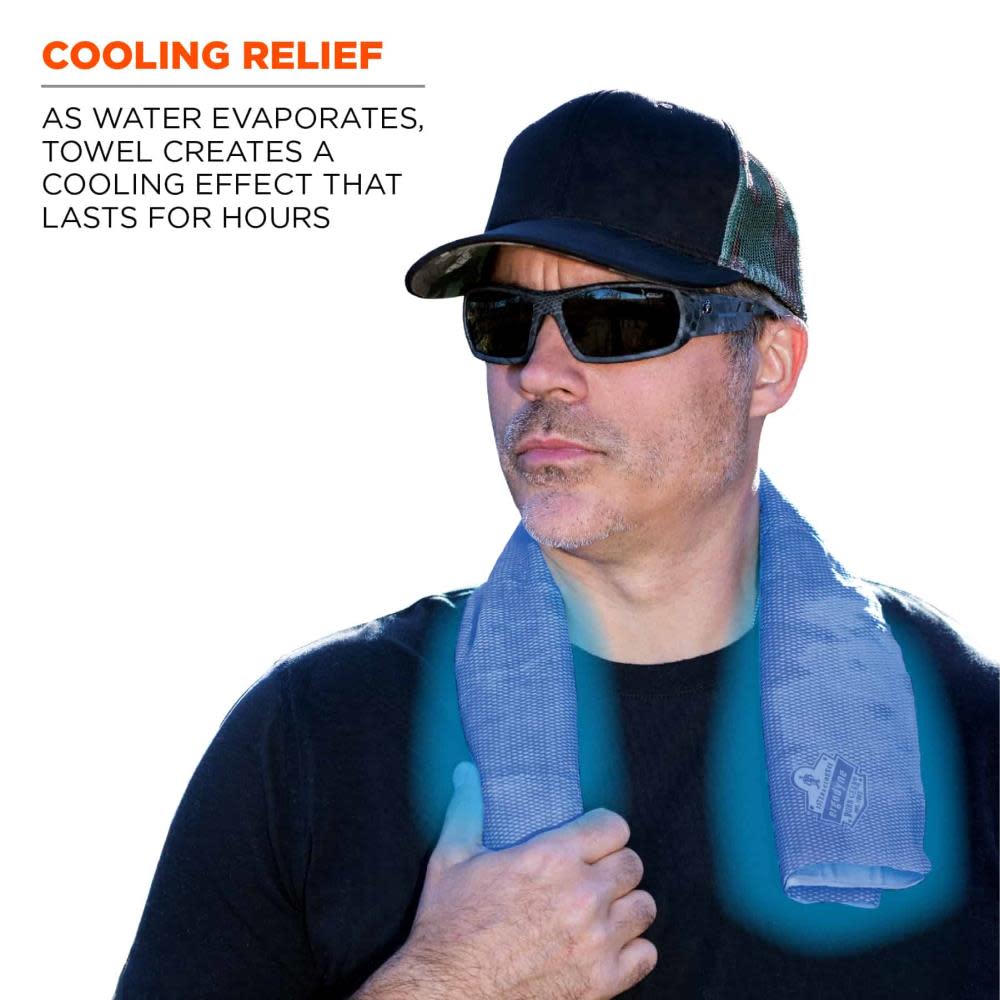 Ergodyne Chill Its 6602 Evaporative Cooling Towel Blue 50pk - Flockneti