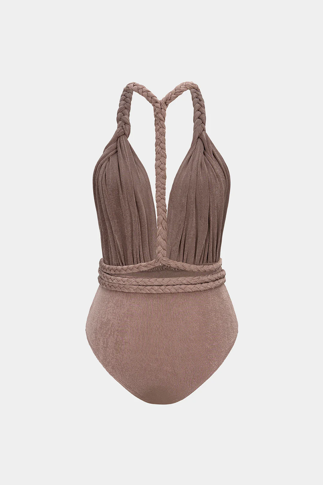 V-Neck Braided Backless Sleeveless Bodysuit - Flockneti