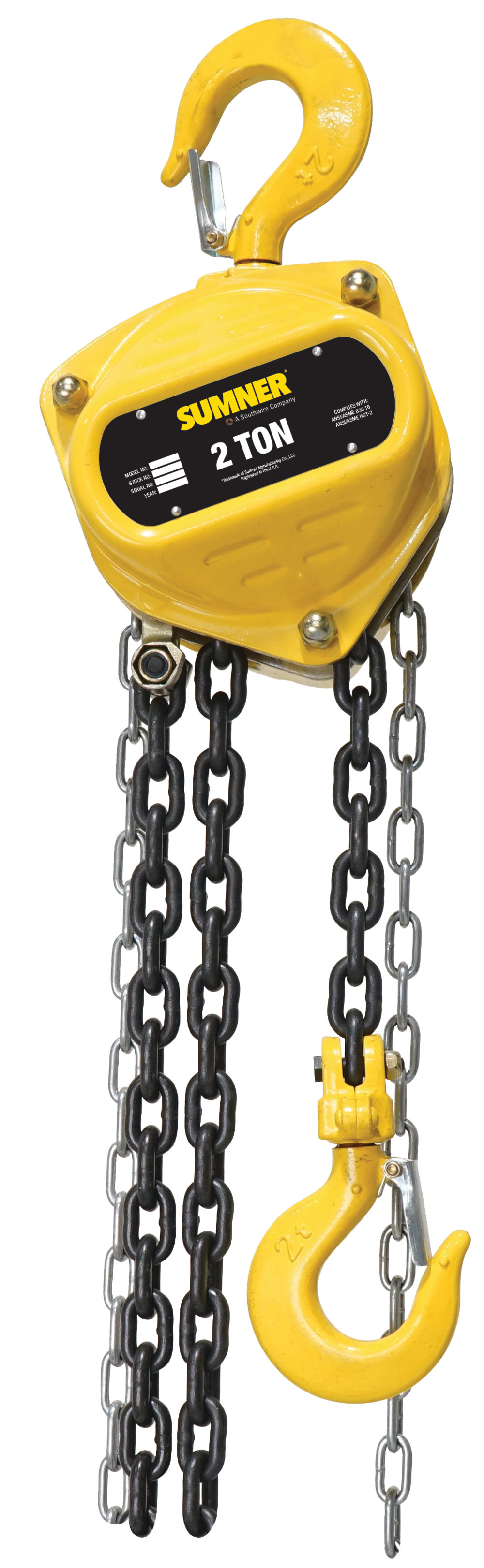 Sumner Chain Hoist 2 Ton with 15′ Chain Fall - Flockneti