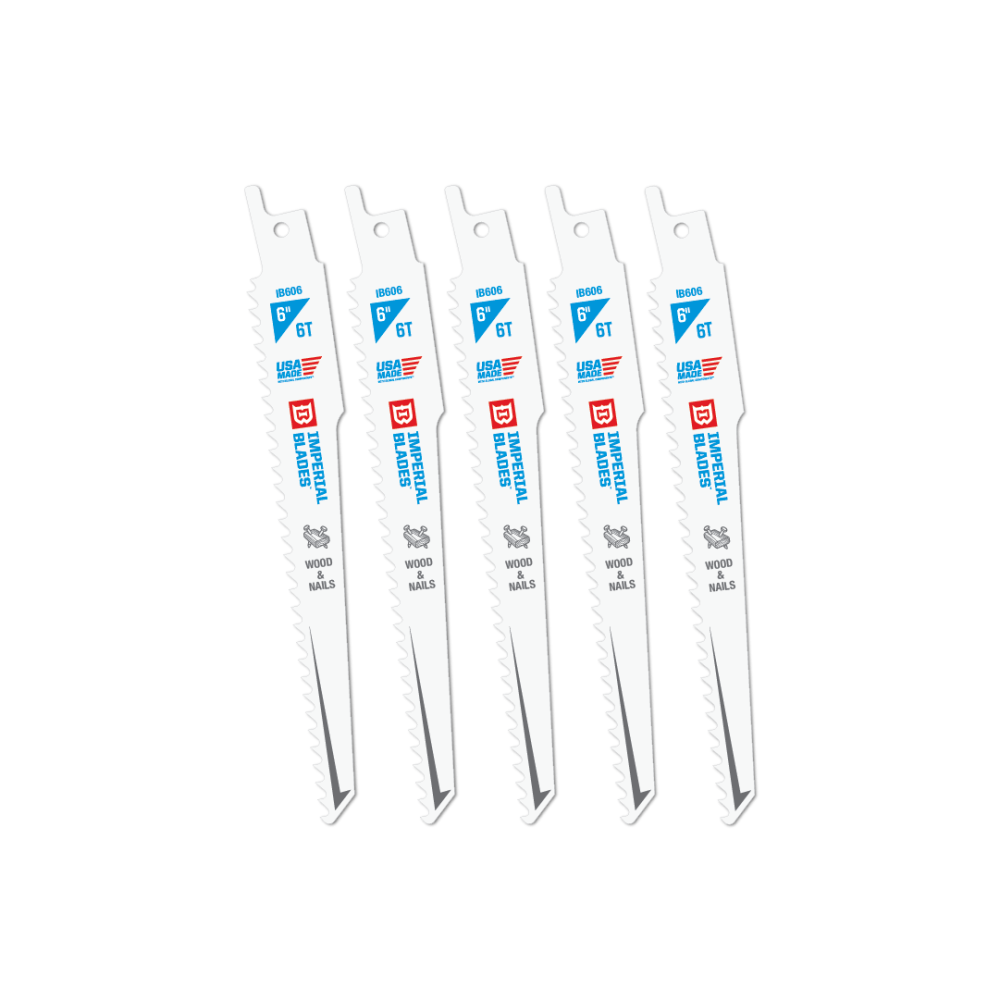 Imperial Blades Standard 6″ 6 TPI Wood & Nails Reciprocating Blade 5PC - Flockneti