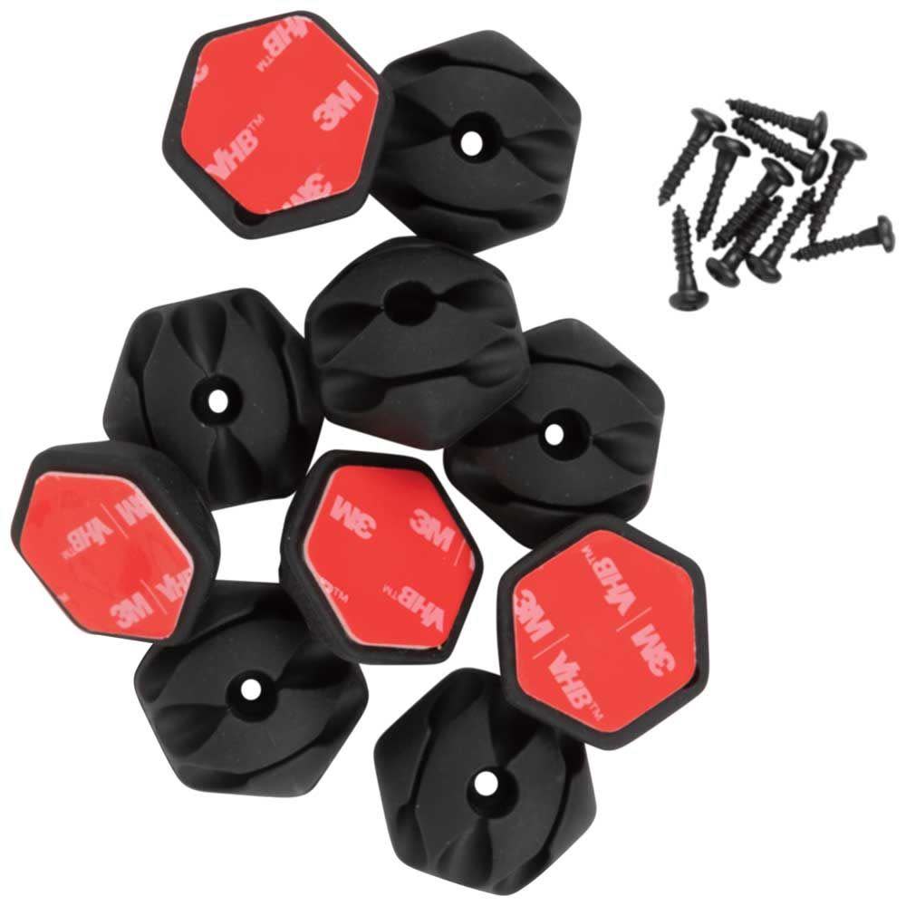 Klein Tools Self Stick 3 Slot Cable Clips 10pk - Flockneti
