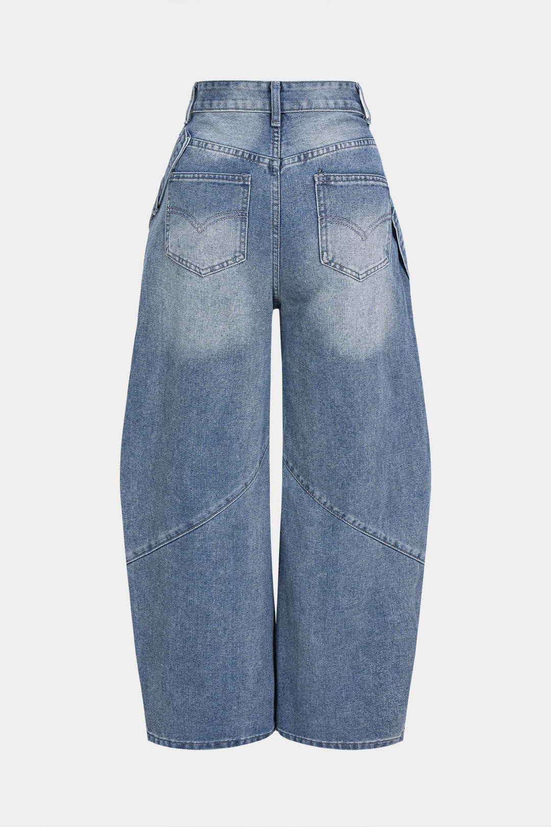 Denim Asymmetrical Pocket Jeans - Flockneti