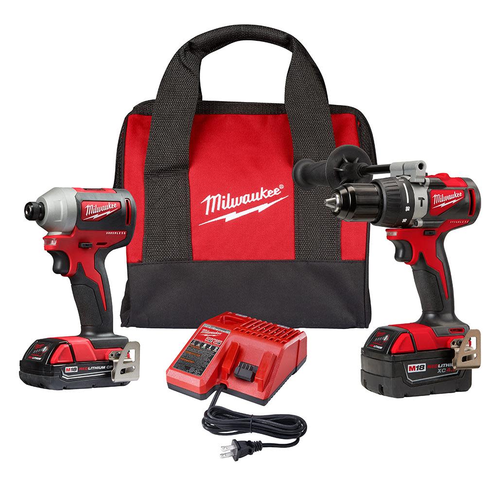 Milwaukee M18 Brushless Hammer Drill/Impact Combo Kit 2.04.0 - Flockneti