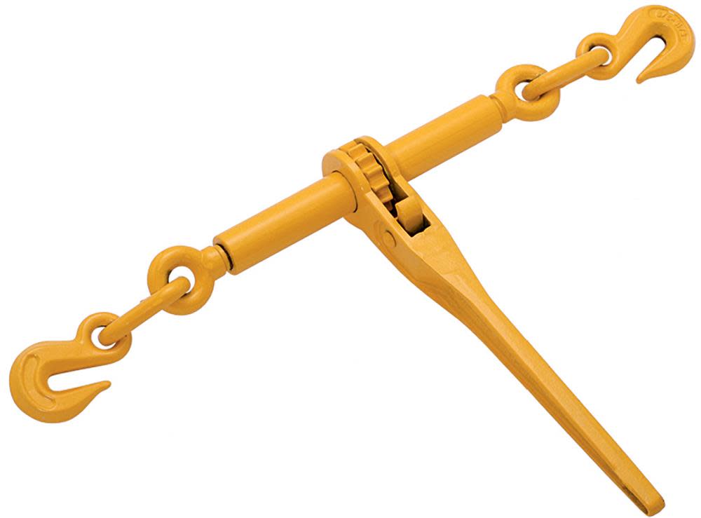 SCC 3/8 In. to 1/2 In. Ratchet Chain Binder Yellow Lacquer Finish 9200 Lbs. WLL - Flockneti