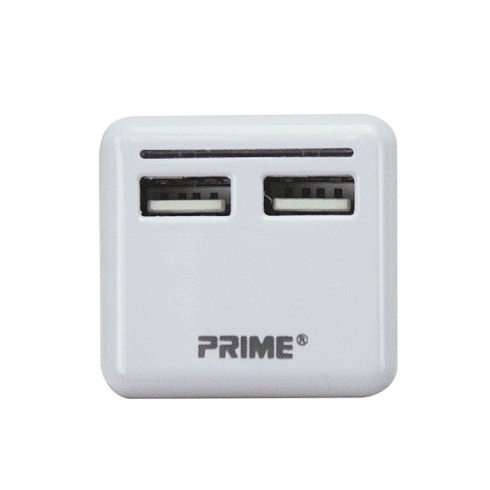 Prime 2 Port USB Travel Charger with Retractable Plug - Flockneti