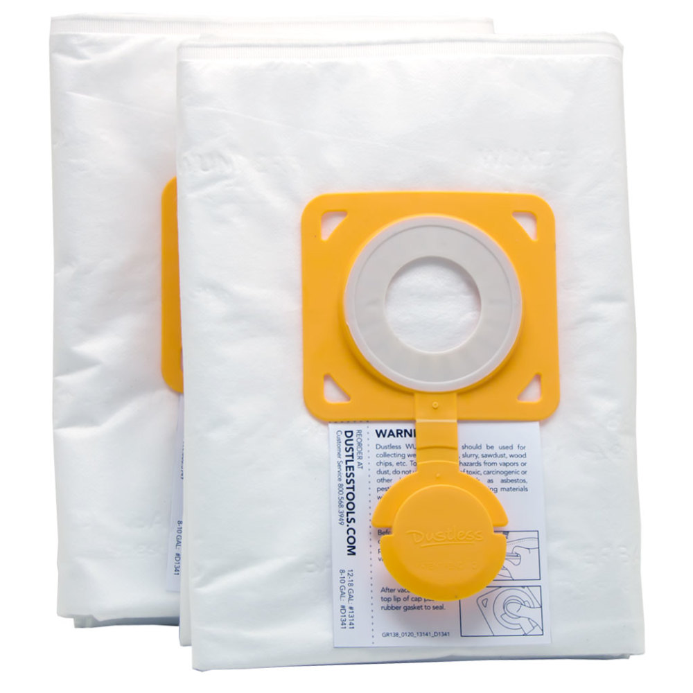 Dustless Technologies 8 – 10 Gal Micro-Pre Filter Dust Collector Bag – 2/Pack - Flockneti