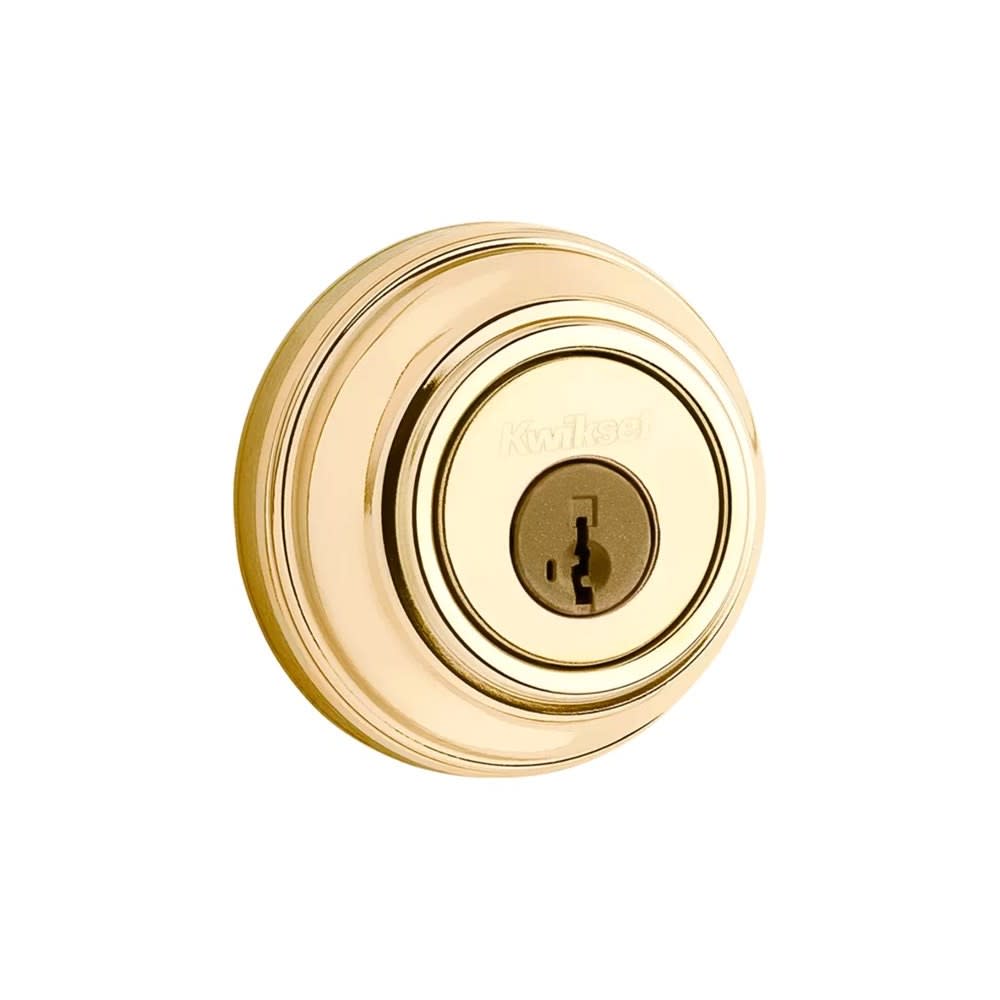 Kwikset Polished Brass Keyed Entry Double Cylinder Door Deadbolt - Flockneti