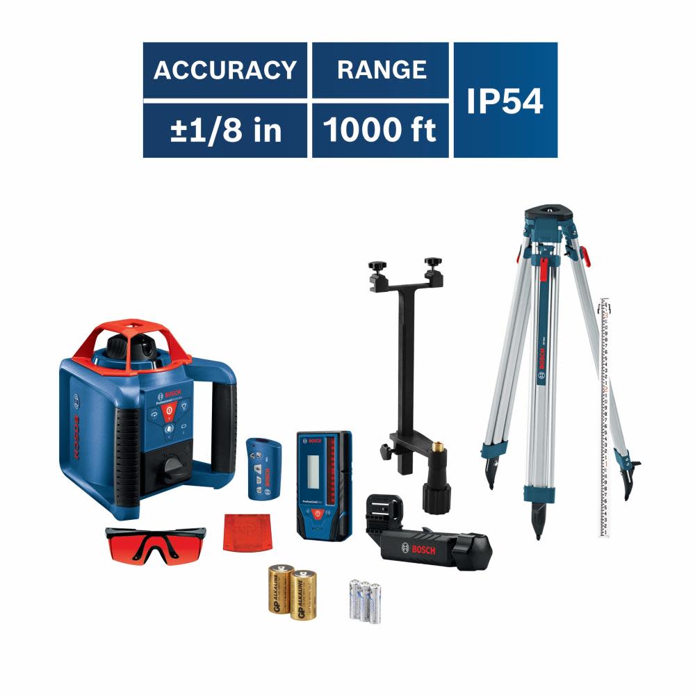 Bosch REVOLVE900 Rotary Laser Kit Reconditioned - Flockneti