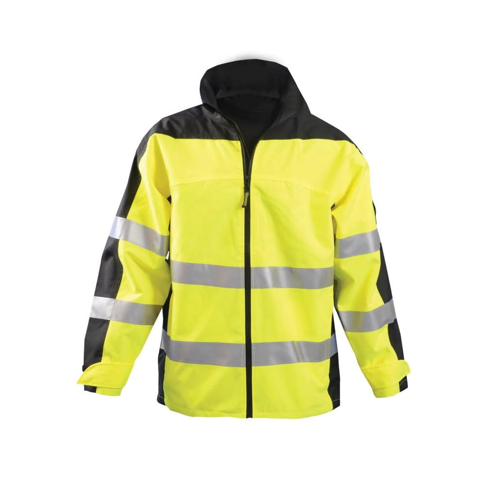 Occunomix Hi-Vis Yellow Workwear Premium Breathable Rain Jacket 5X - Flockneti