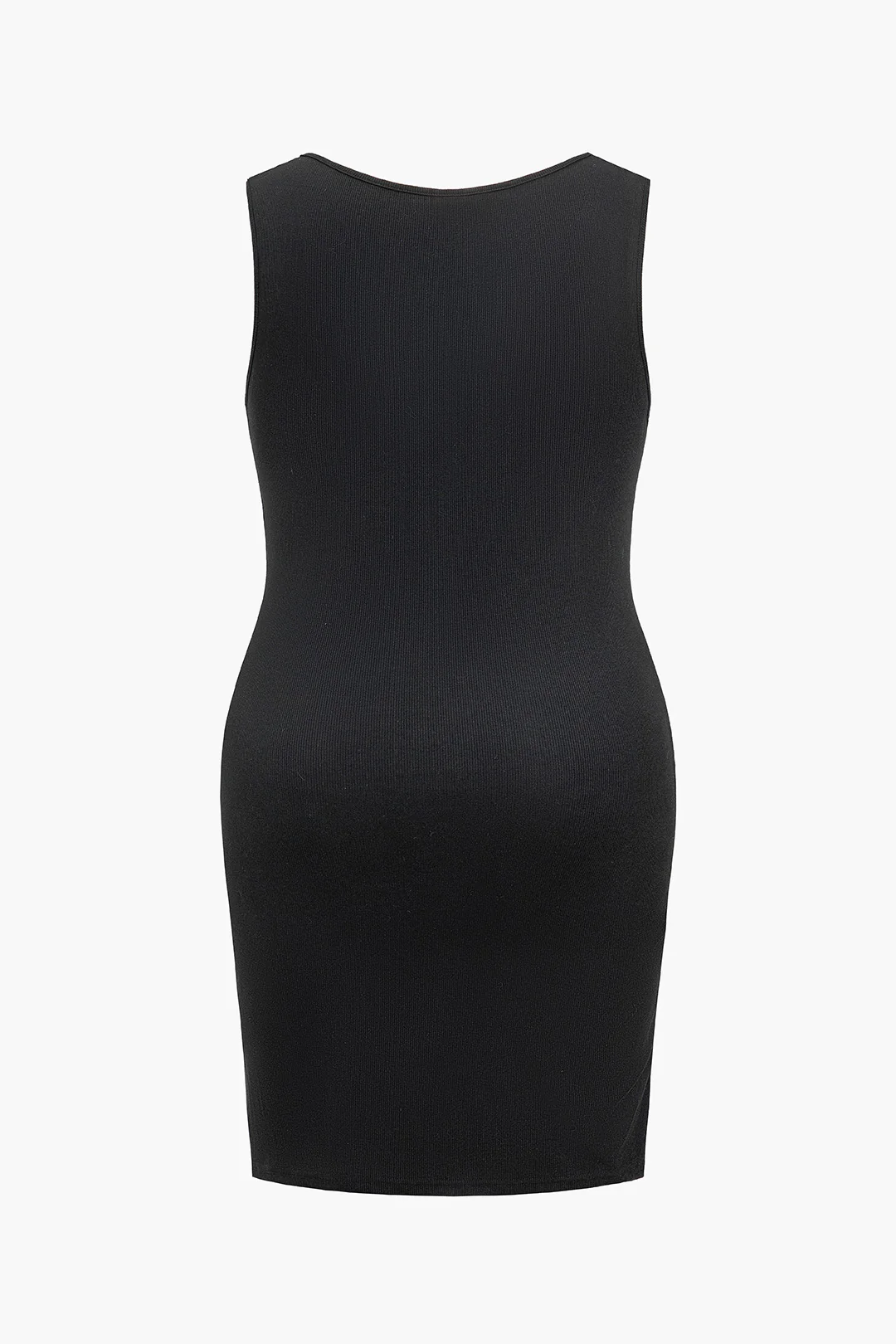 Plus Size Ribbed Sleeveless Mini Dress - Flockneti